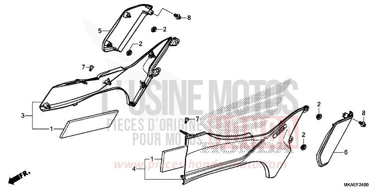 SEITENBLECH von Integra 750 PEARL GLARE WHITE (NHB53) von 2016